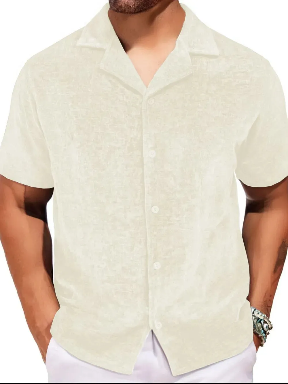 Men's Plus Size Button Down Short Sleeve Shirt sold by Gigi Laurent product image thumbnail 4