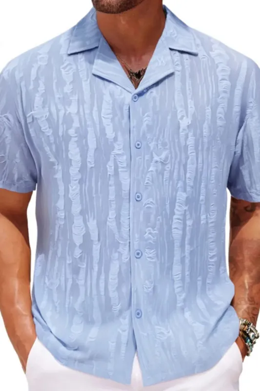 Men's Plus Size Collared Neck Short Sleeve Shirt sold by Gigi Laurent