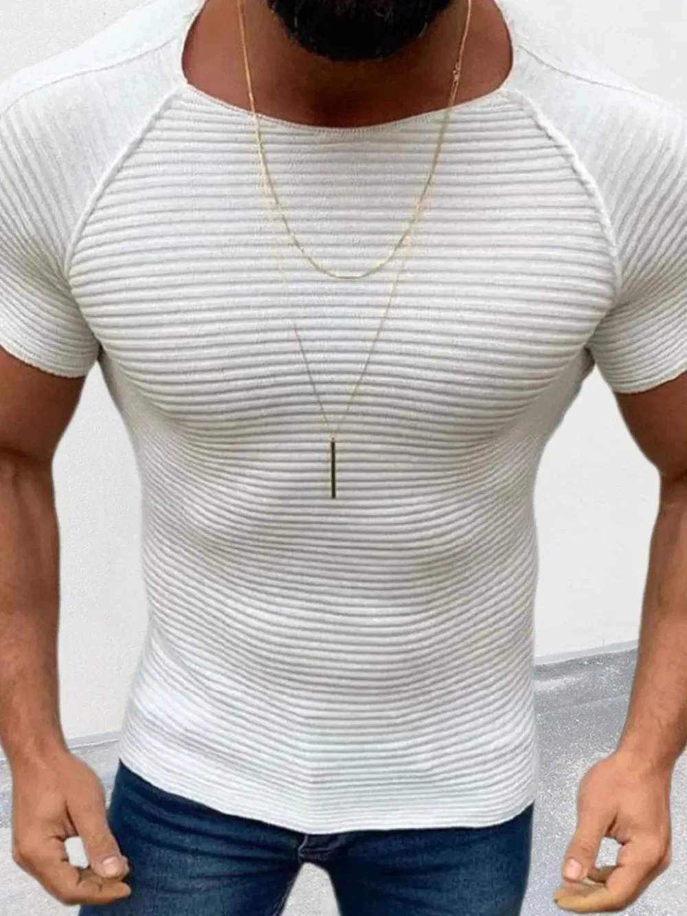 Men's Plus Size Round Neck Short Sleeve Top sold by Gigi Laurent