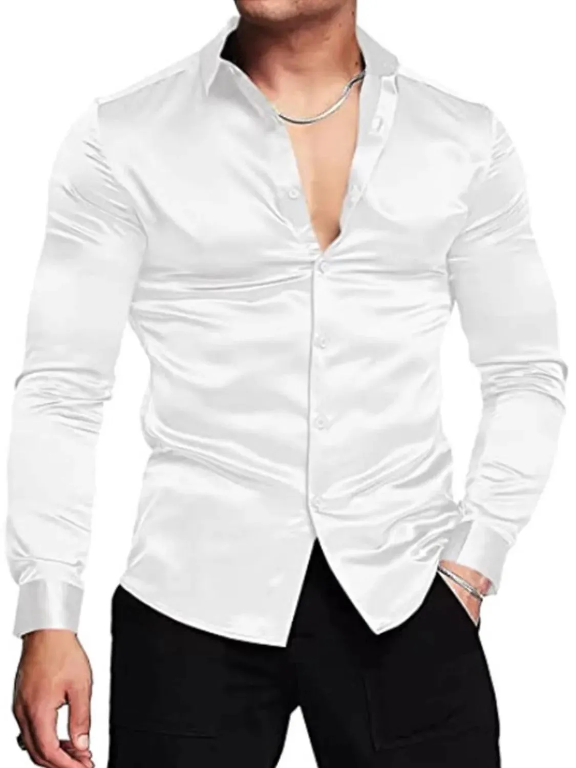 Men's Full Size Button Up Long Sleeve Shirt Plus Size sold by Gigi Laurent product image thumbnail 3