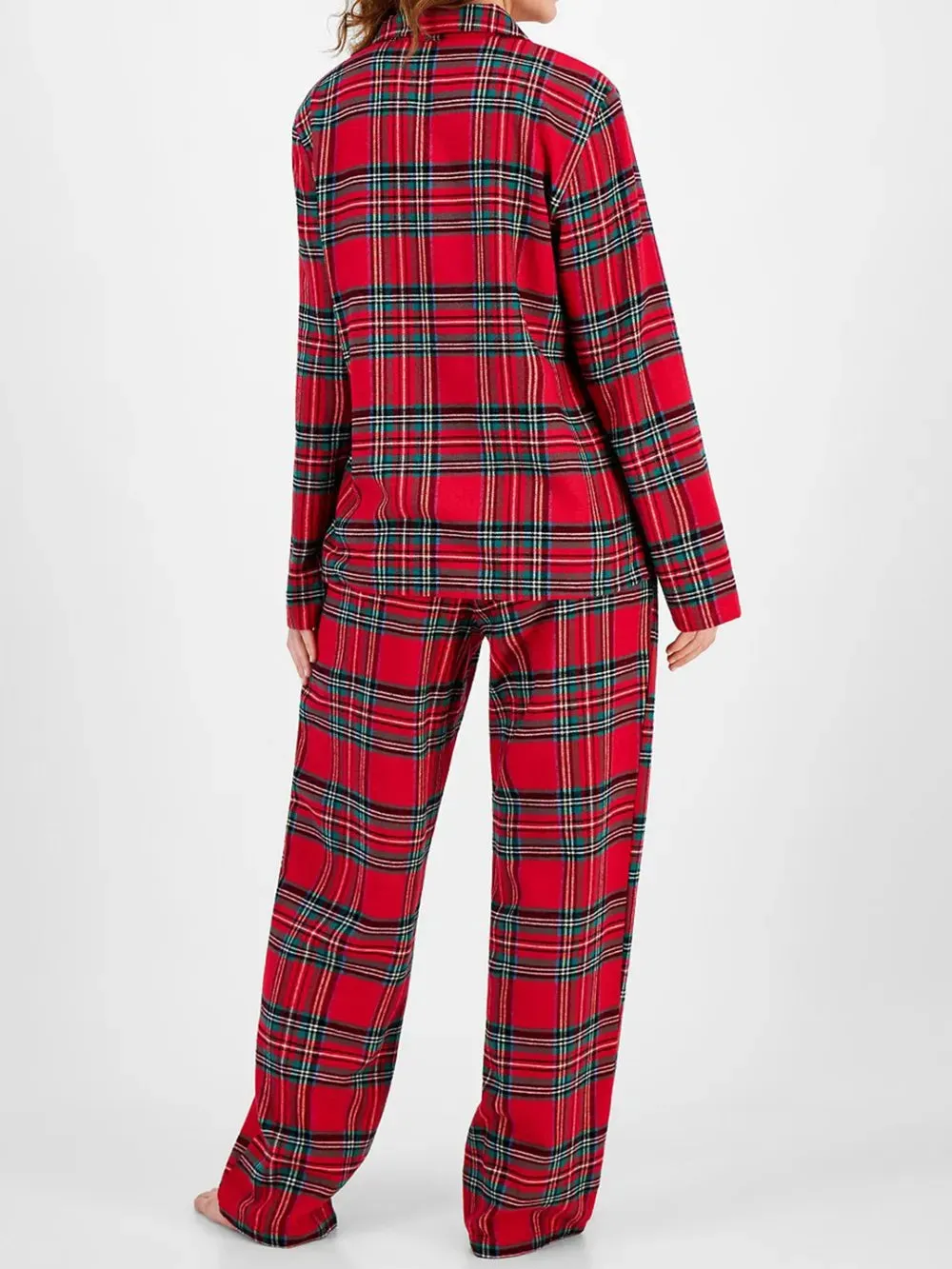 Plaid Collared Neck Button Up Top and Pants Lounge Set sold by Gigi Laurent product image thumbnail 2