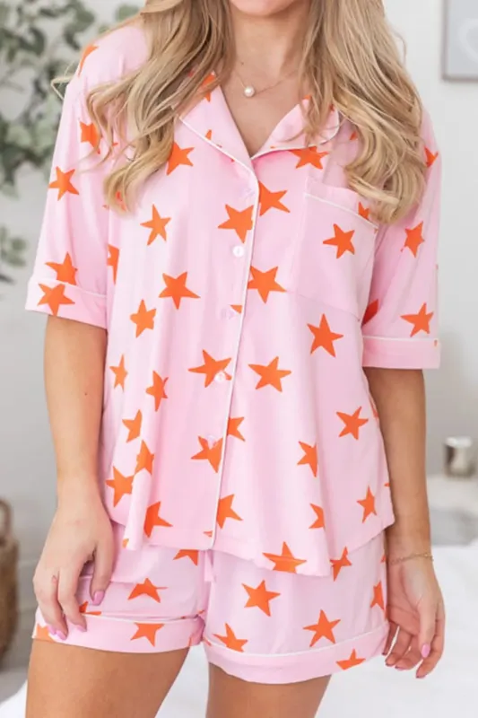Star Print Short Sleeve Shirt and Shorts Set sold by Gigi Laurent