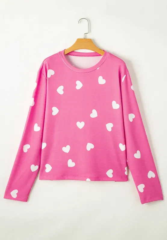 Heart Round Neck Long Sleeve Top and Elastic Waist Shorts Set sold by Gigi Laurent product image thumbnail 4