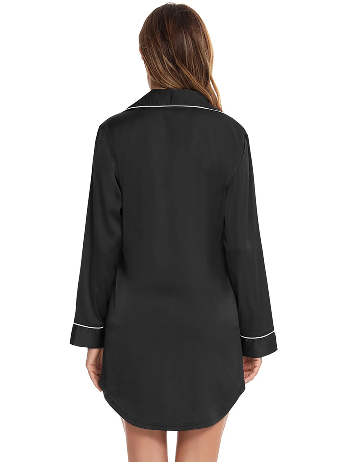 Button Up Lapel Collar Night Dress with Pocket sold by Gigi Laurent product image thumbnail 2