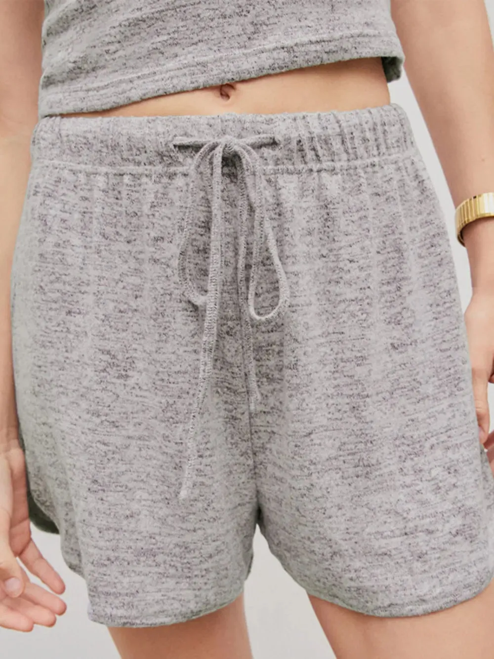 Quarter Button Sleeveless Top and Drawstring Shorts Lounge Set sold by Gigi Laurent product image thumbnail 2