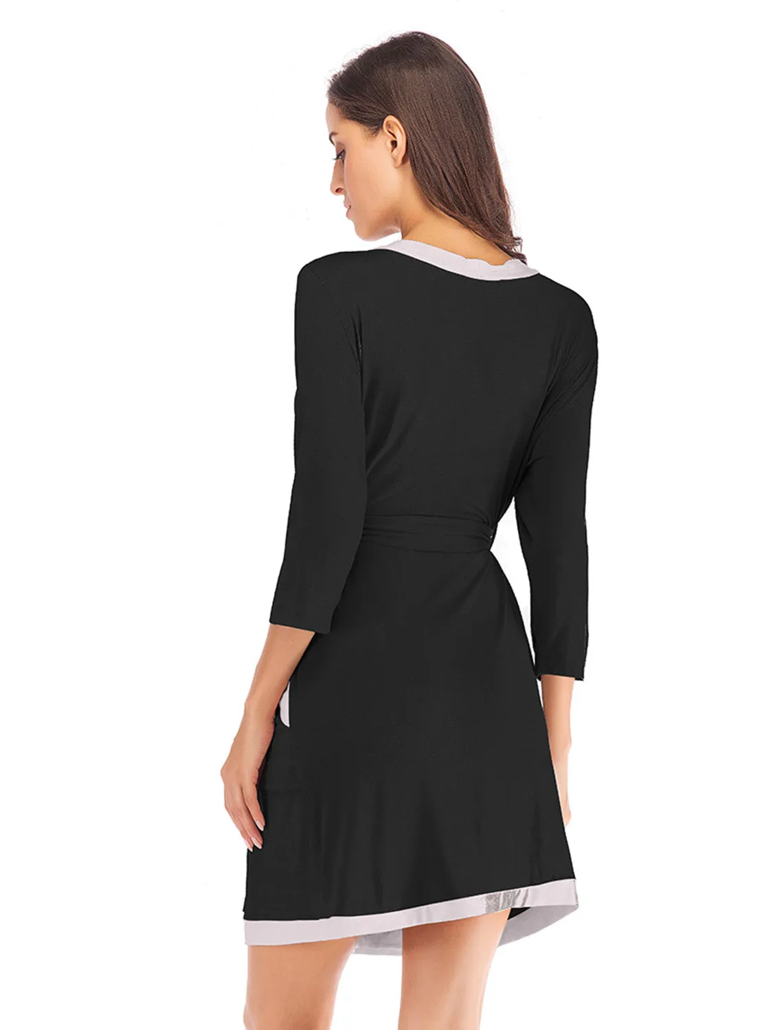 Tie Waist Surplice Neck Robe with Pockets sold by Gigi Laurent product image thumbnail 2