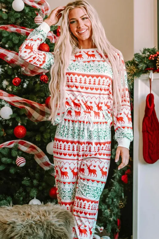 Christmas Element Round Neck Top and Pants Lounge Set sold by Gigi Laurent