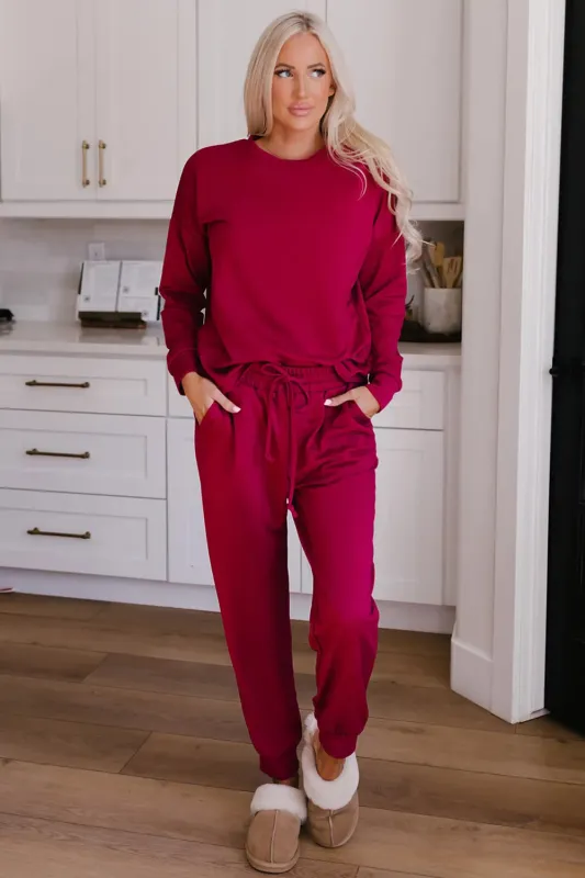 Round Neck Top and Drawstring Pants Lounge Set sold by Gigi Laurent