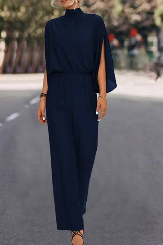 Tie Back Mock Neck Split Sleeve Jumpsuit sold by Gigi Laurent