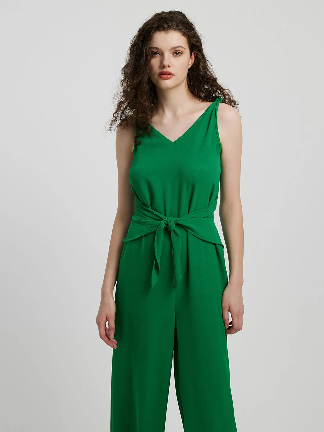 Honey Knot Detail Tie Front Sleeveless Jumpsuit sold by Gigi Laurent product image thumbnail 5