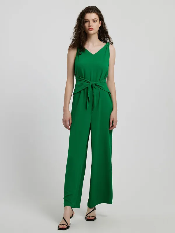 Honey Knot Detail Tie Front Sleeveless Jumpsuit sold by Gigi Laurent