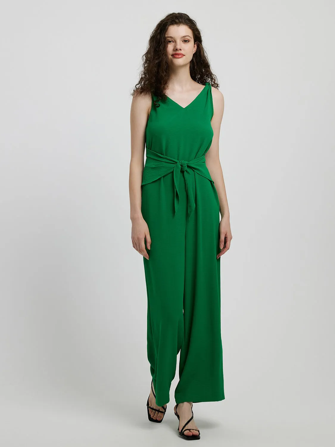 Honey Knot Detail Tie Front Sleeveless Jumpsuit sold by Gigi Laurent product image thumbnail 3