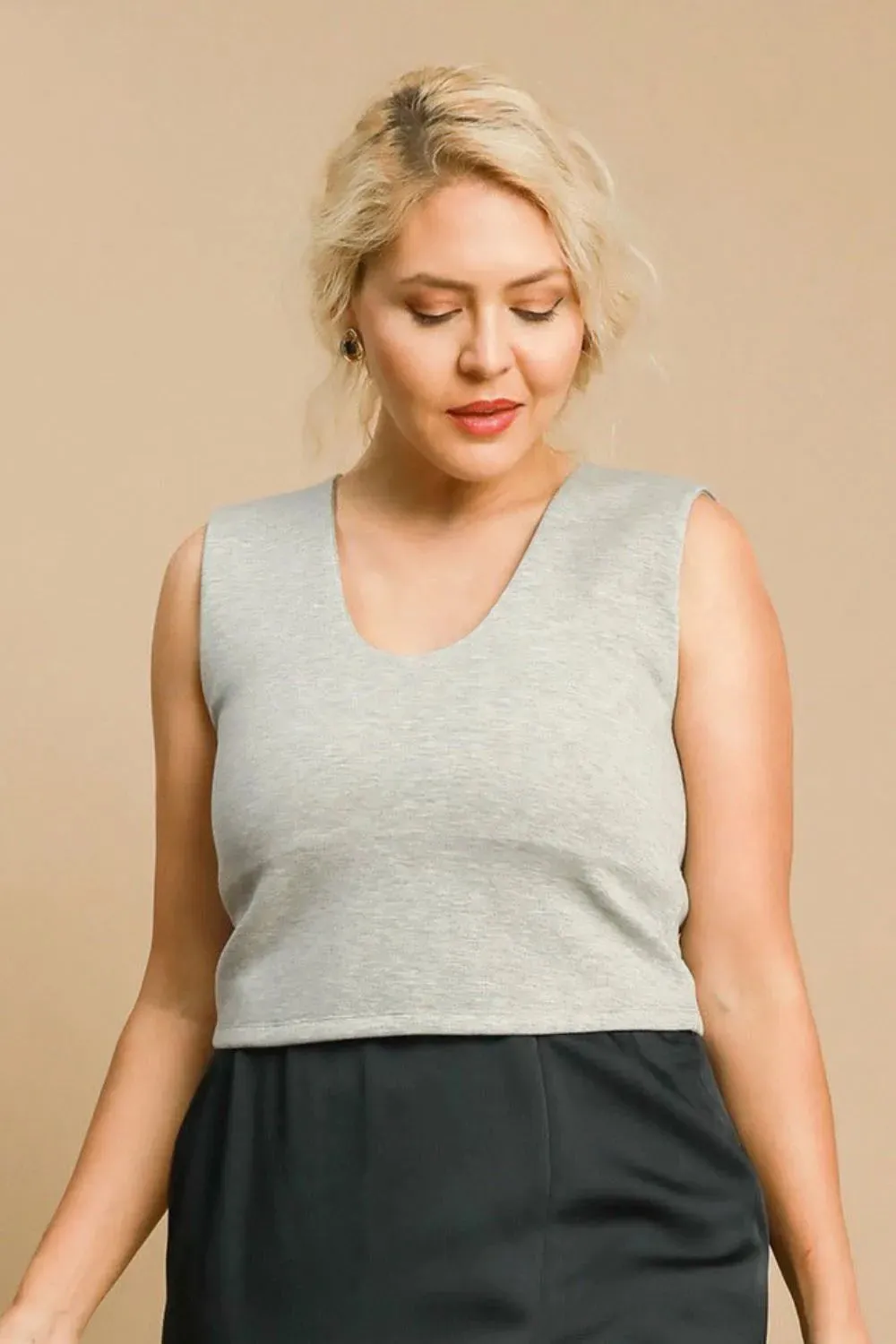 Umgee Full Size Scoop Neck Cropped Tank Plus Size sold by Gigi Laurent product image thumbnail 3