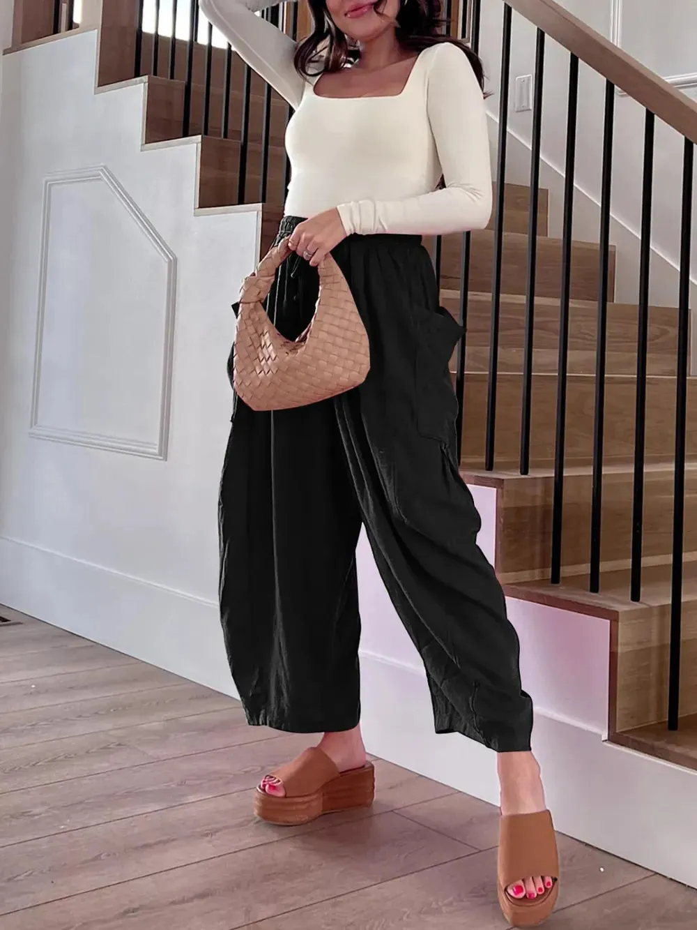 Full Size Drawstring Pants with Pockets Plus Size sold by Gigi Laurent product image thumbnail 5