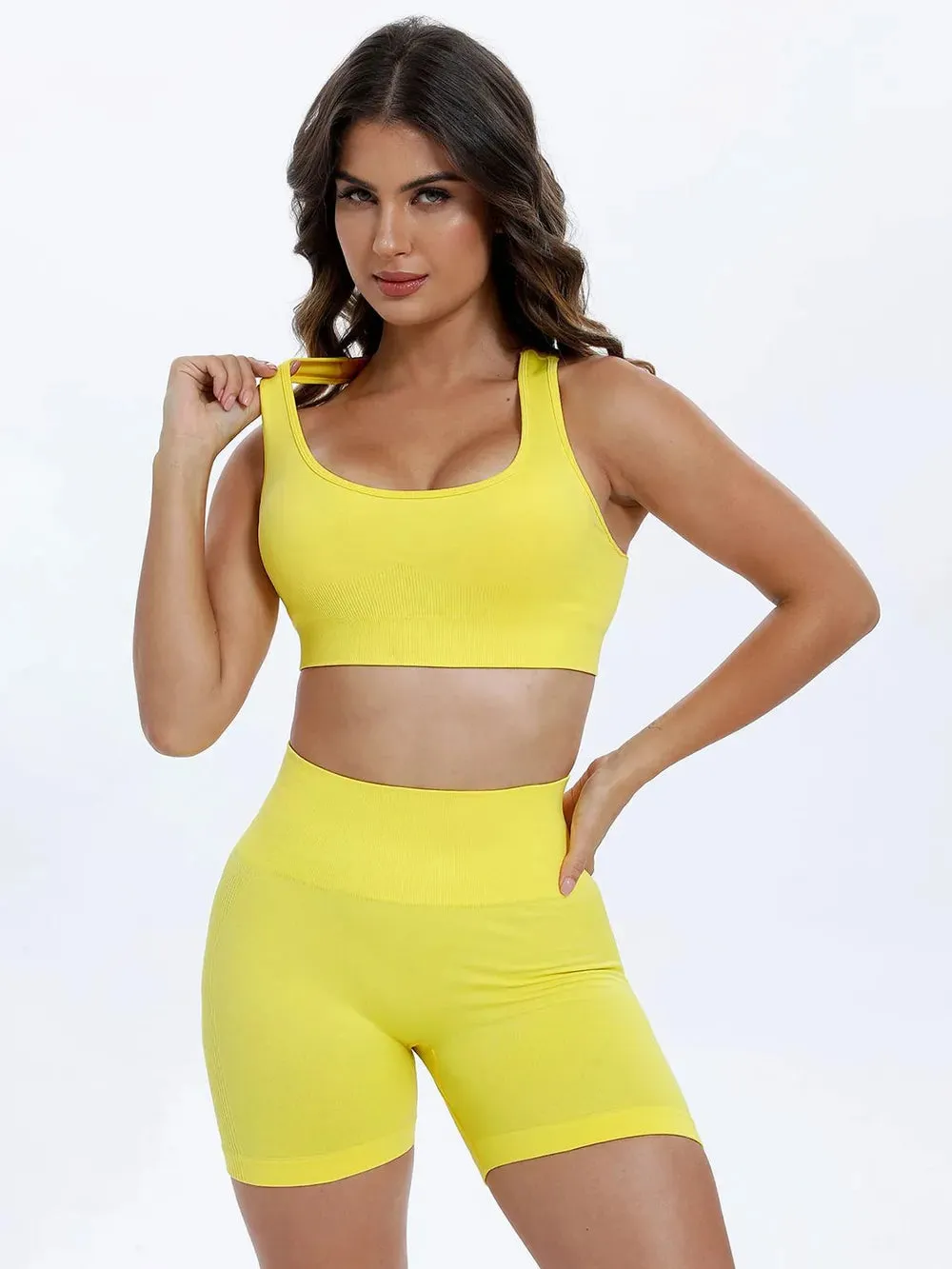 Scoop Neck Wide Strap Top and Shorts Active Set sold by Gigi Laurent product image thumbnail 5