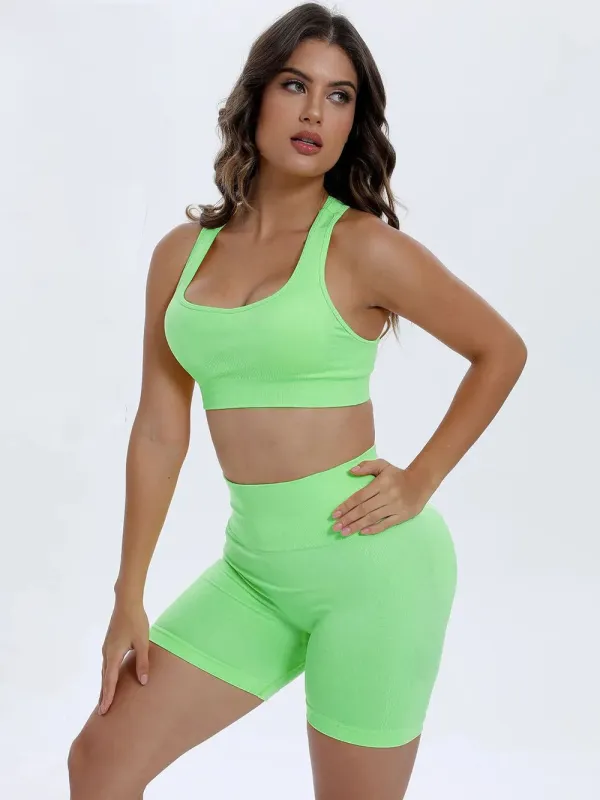 Scoop Neck Wide Strap Top and Shorts Active Set sold by Gigi Laurent