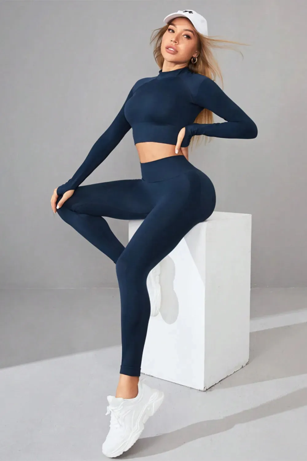 Mock Neck Long Sleeve Top and Pants Active Set sold by Gigi Laurent product image thumbnail 4