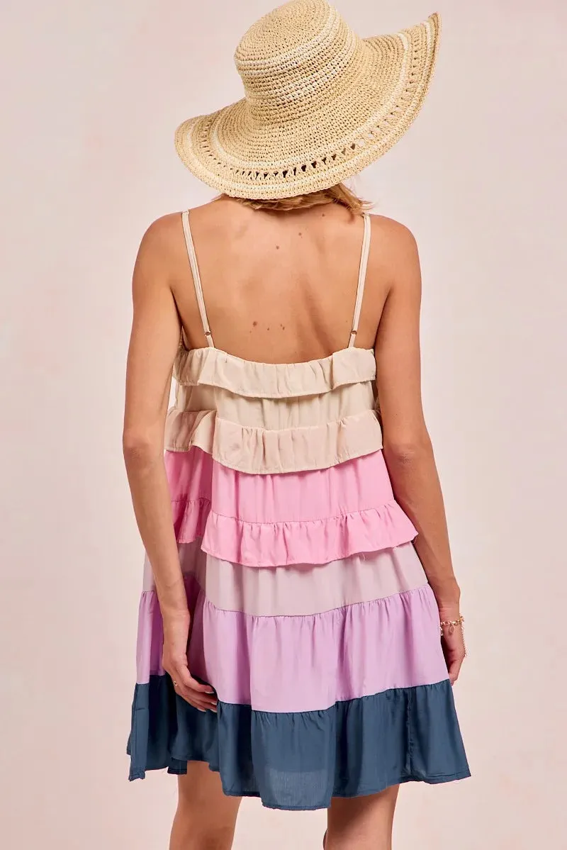 BiBi Color Blocked Tiered Dress sold by Gigi Laurent product image thumbnail 4