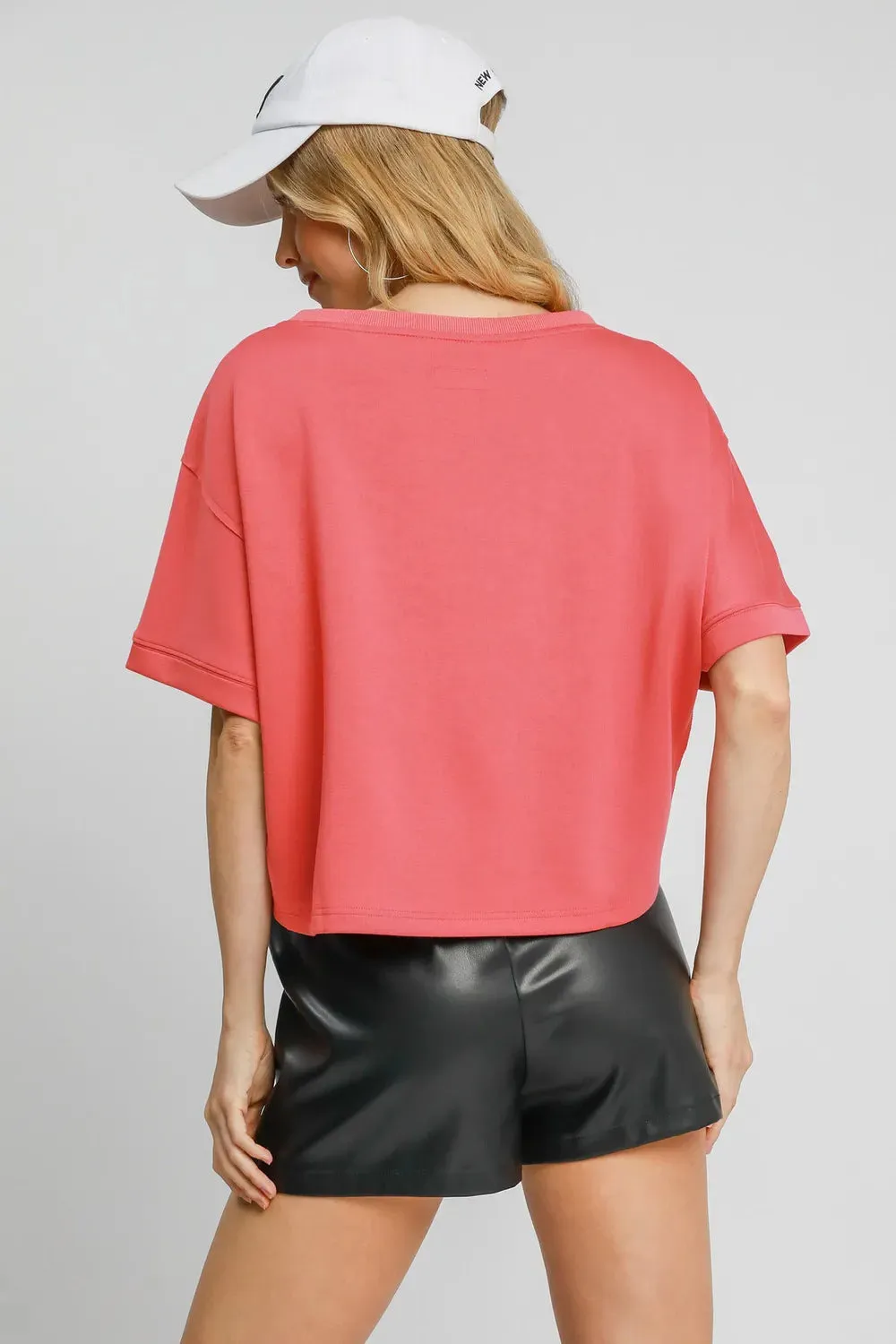 Umgee Full Size Lightweight Cropped Sweatshirt Plus Size sold by Gigi Laurent product image thumbnail 2