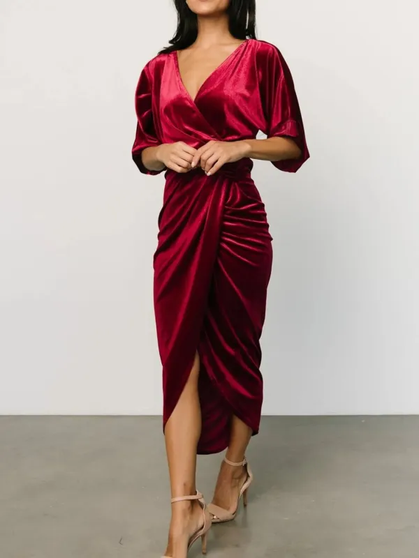 Ruched Surplice Half Sleeve Dress sold by Gigi Laurent
