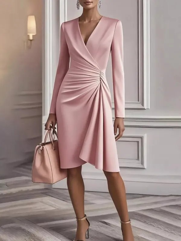 Ruched Surplice Long Sleeve Dress sold by Gigi Laurent