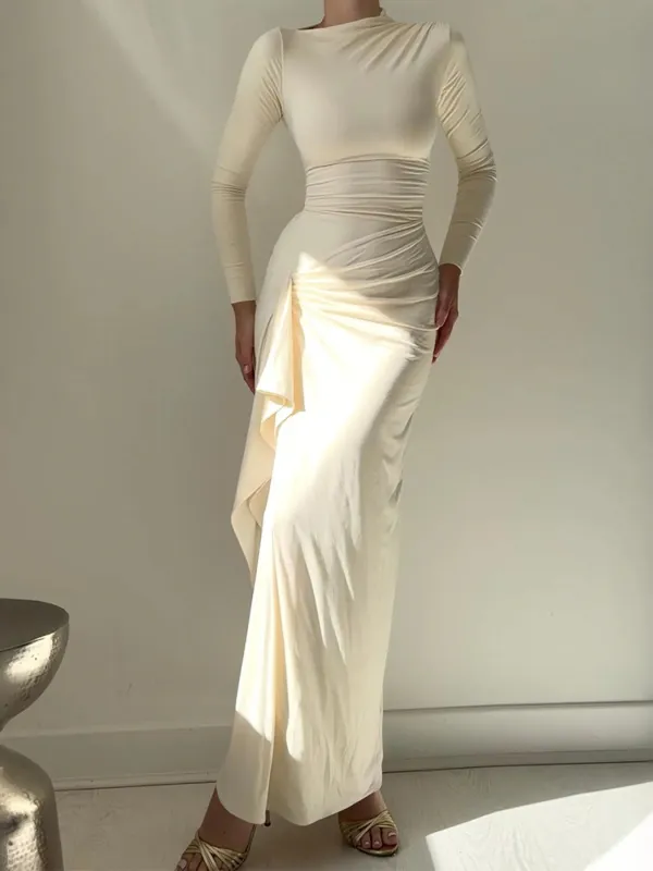 Ruched Long Sleeve Maxi Dress sold by Gigi Laurent
