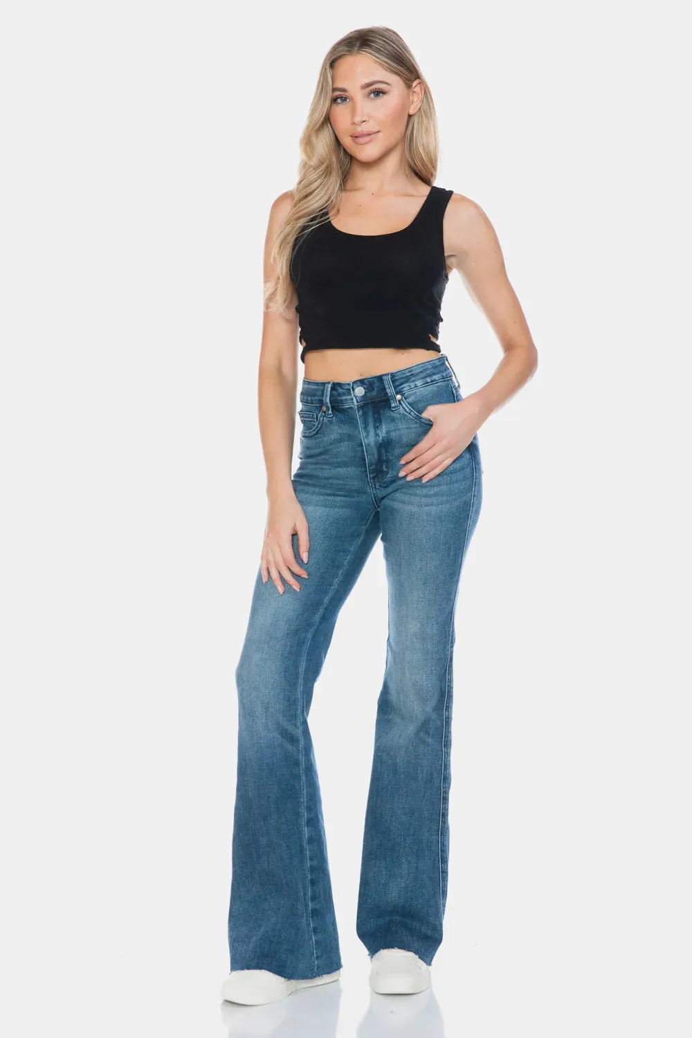Judy Blue Full Size Tummy Control Cut Hem Flare Jeans sold by Gigi Laurent product image thumbnail 3