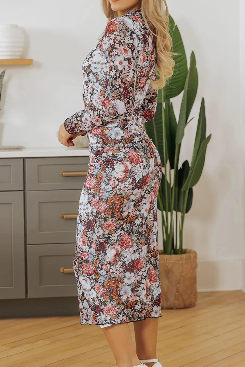 Printed Long Sleeve Midi Slim Dress sold by Gigi Laurent product image thumbnail 2