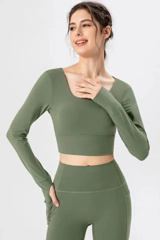 Square Neck Crisscross Active T-Shirt sold by Gigi Laurent