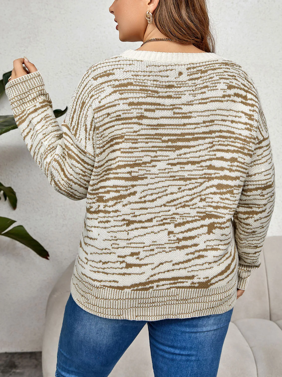 Honey Plus Size Round Neck Long Sleeve Sweater sold by Gigi Laurent product image thumbnail 2