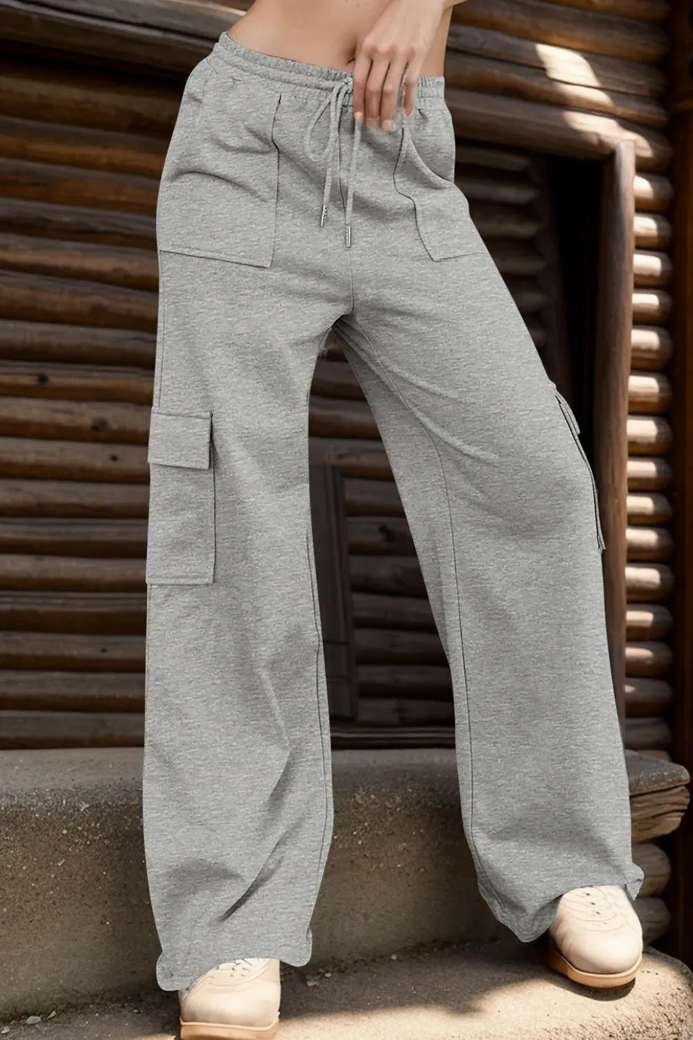 Drawstring Active Pants with Pockets sold by Gigi Laurent