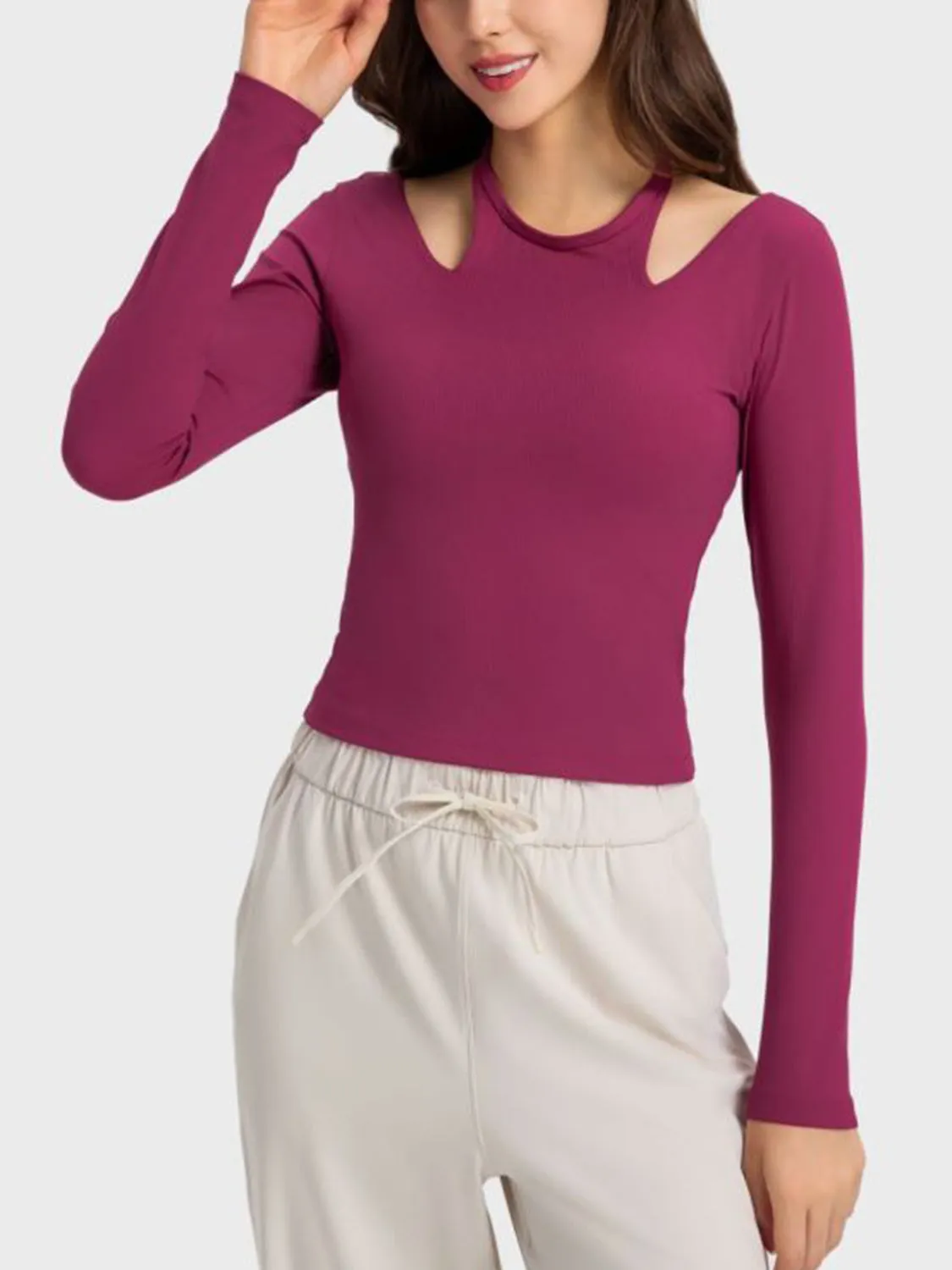 Millennia Halter Neck Long Sleeve Sporty Top sold by Gigi Laurent product image thumbnail 3