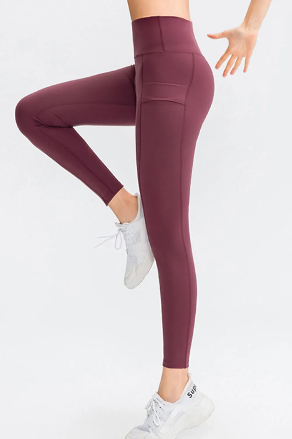 Wide Waistband Slim Fit Long Sports Pants with Pocket sold by Gigi Laurent product image thumbnail 3