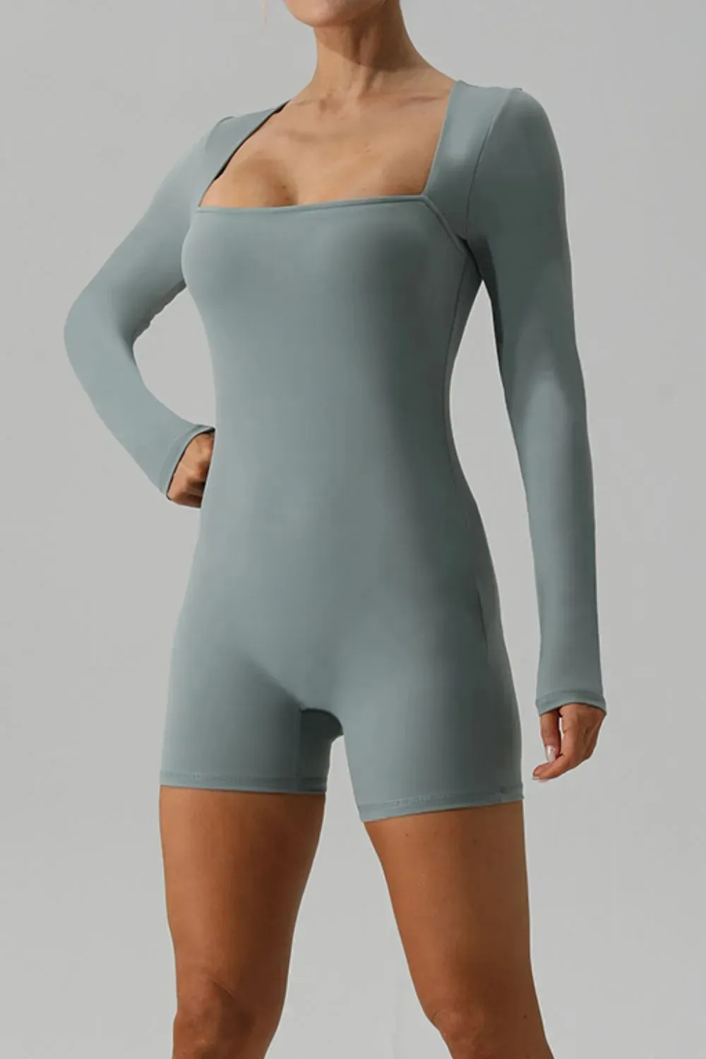 Square Neck Long Sleeve Active Romper sold by Gigi Laurent product image thumbnail 4
