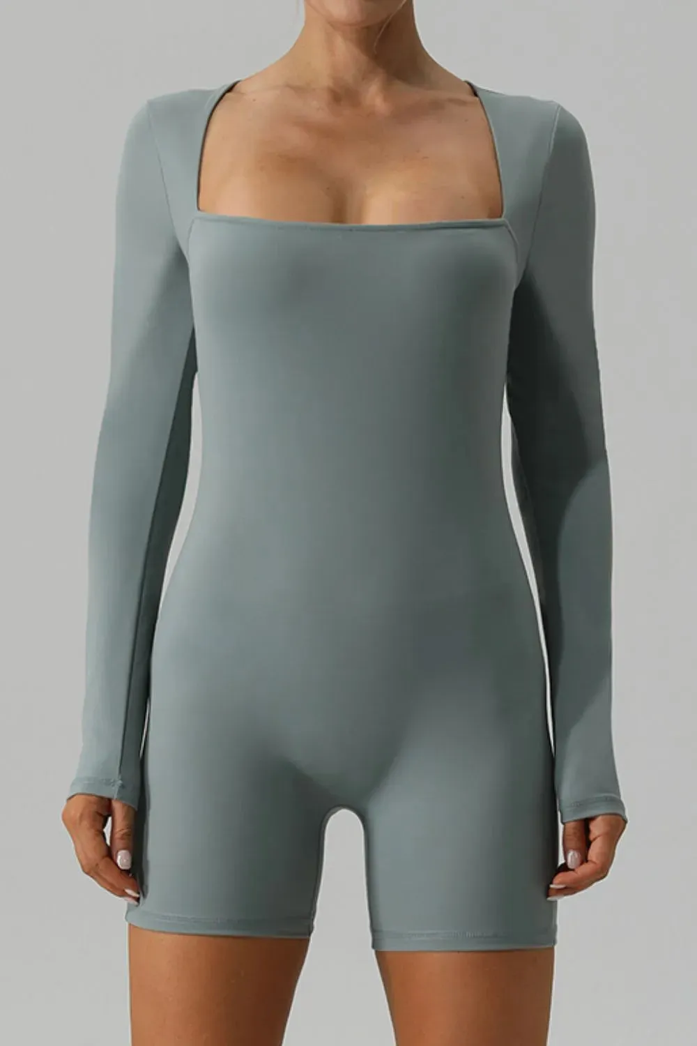 Square Neck Long Sleeve Active Romper sold by Gigi Laurent product image thumbnail 5