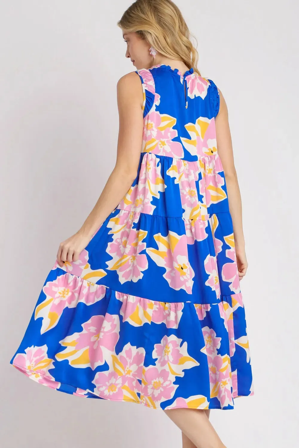 Umgee Full Size Floral Tiered Midi Tank Dress Plus Size sold by Gigi Laurent product image thumbnail 4