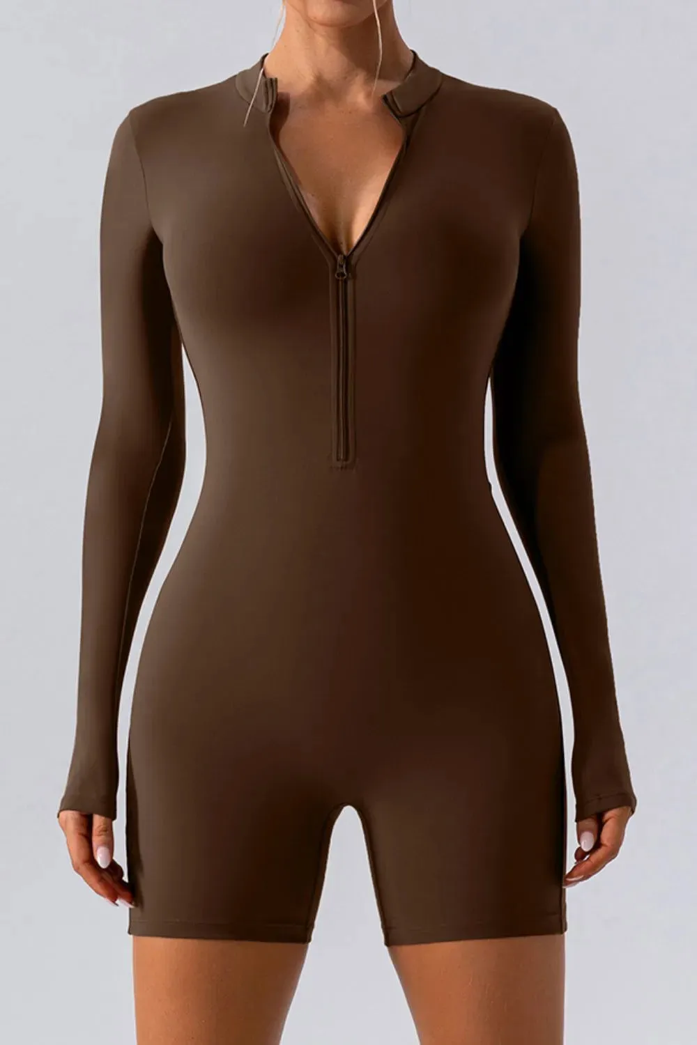 Half Zip Long Sleeve Active Romper sold by Gigi Laurent product image thumbnail 4