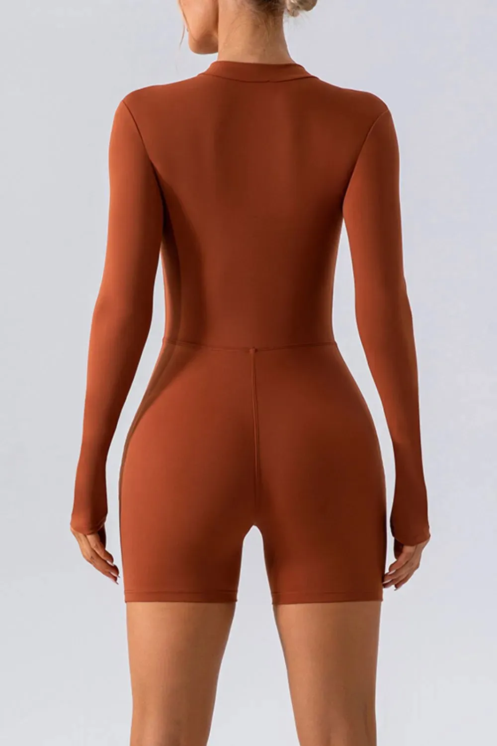 Half Zip Long Sleeve Active Romper sold by Gigi Laurent product image thumbnail 2