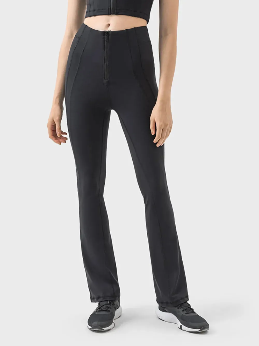 Millennia Zipper Detail High Waist Active Pants sold by Gigi Laurent