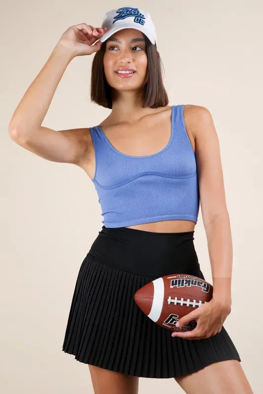 VERY J Pleated Activewear Skirt with Shorts Inside sold by Gigi Laurent product image thumbnail 4