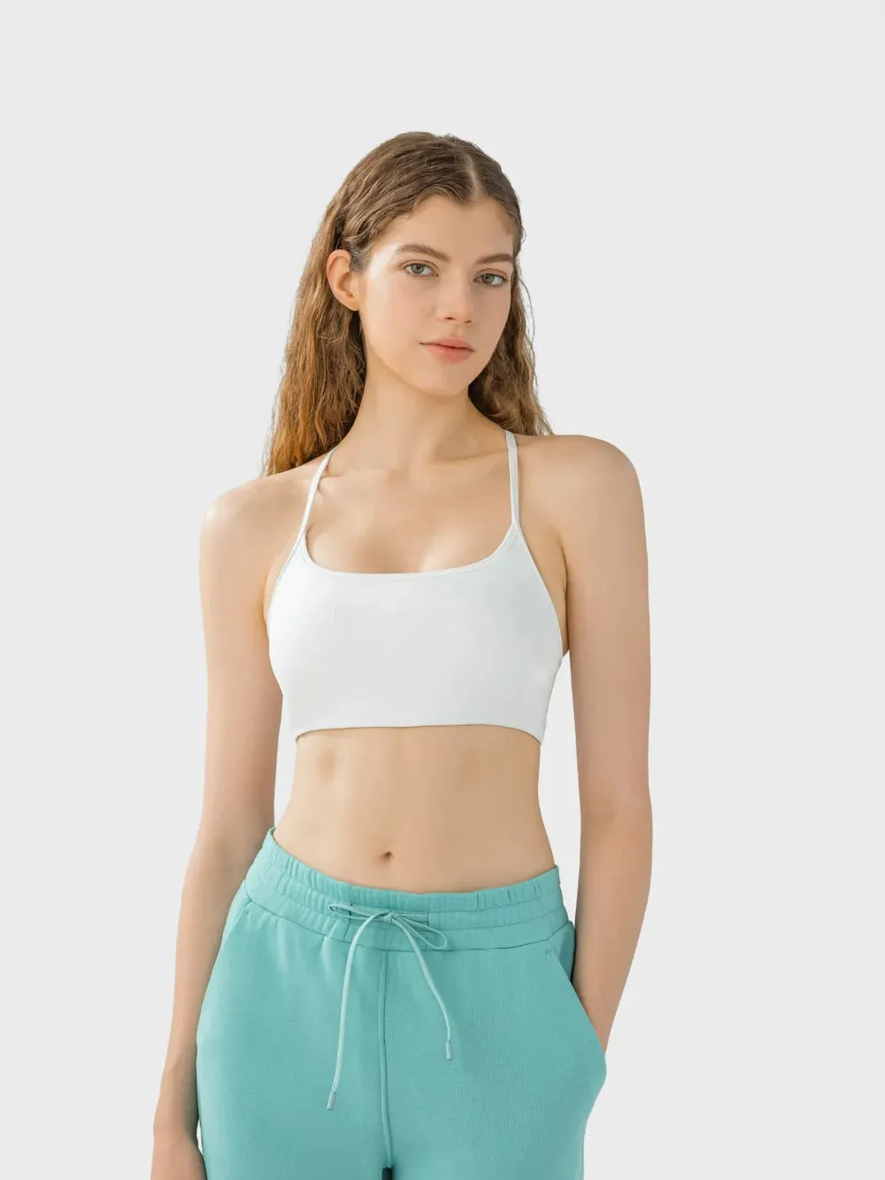 Millennia Crisscross Back Scoop Neck Active Cami with Detachable Chest Pads sold by Gigi Laurent