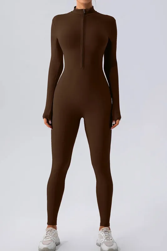 Half Zip Mock Neck Active Jumpsuit sold by Gigi Laurent