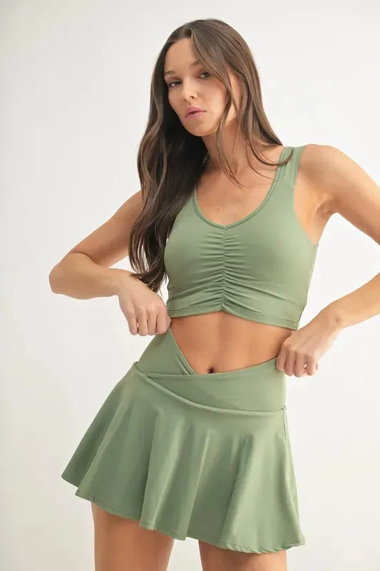 MONO B Ruched Front Active Tank sold by Gigi Laurent