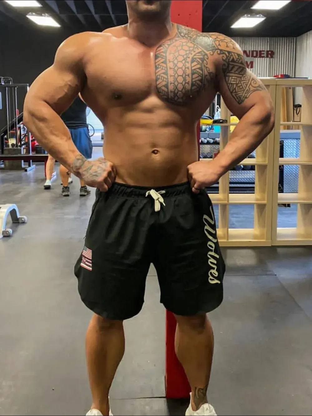 Men's Plus Size Drawstring US Flag Active Shorts sold by Gigi Laurent product image thumbnail 2