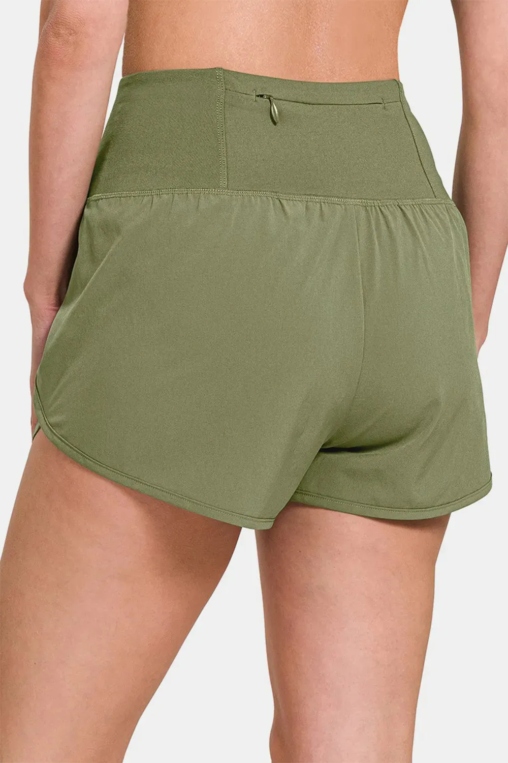 Zenana High-Waisted Zippered Back Pocket Active Shorts sold by Gigi Laurent product image thumbnail 2