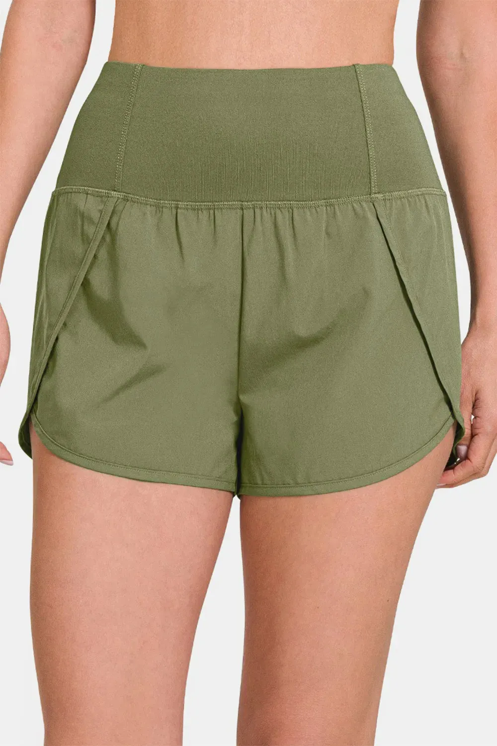 Zenana High-Waisted Zippered Back Pocket Active Shorts sold by Gigi Laurent