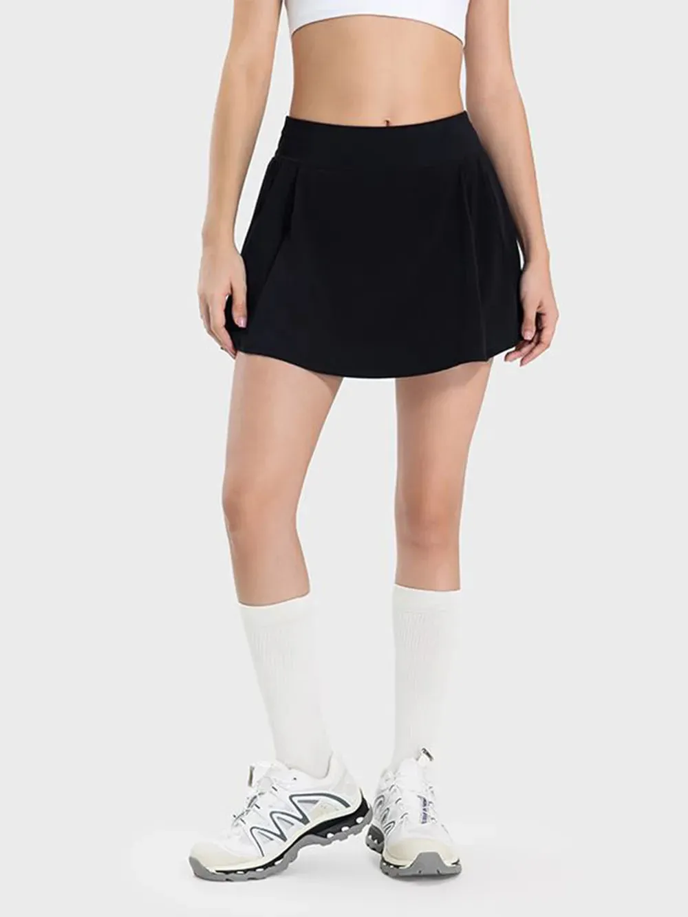 Millennia Pleated Detail Mid-Rise Waist Active Skirt sold by Gigi Laurent