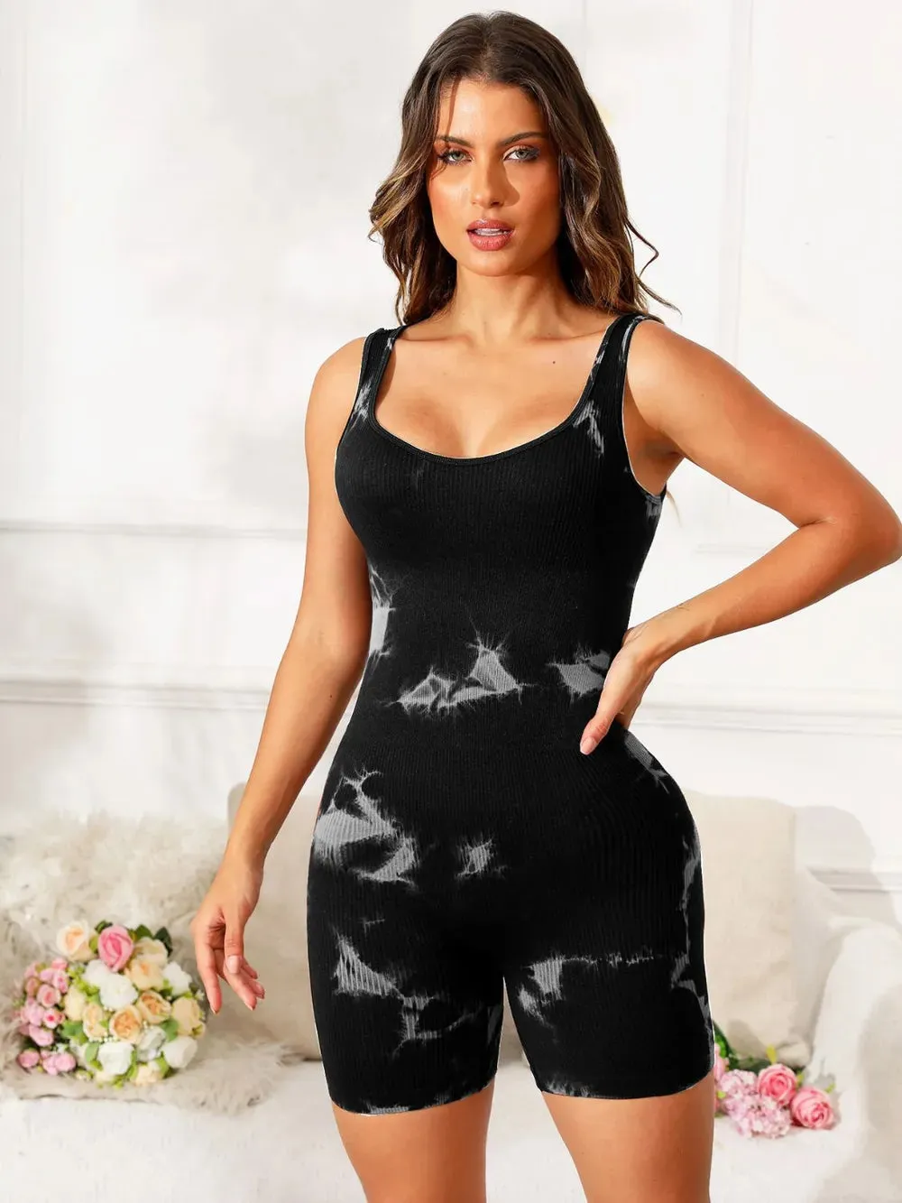 Tie-Dye Wide Strap Active Romper sold by Gigi Laurent product image thumbnail 3