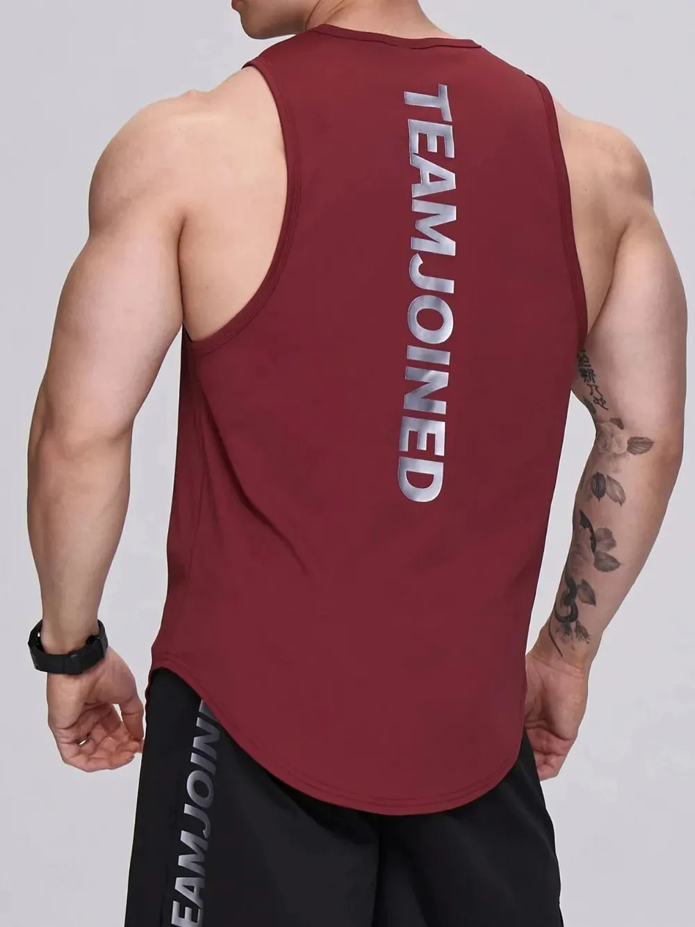 Men's Plus Size Letter Round Neck Active Tank sold by Gigi Laurent product image thumbnail 4