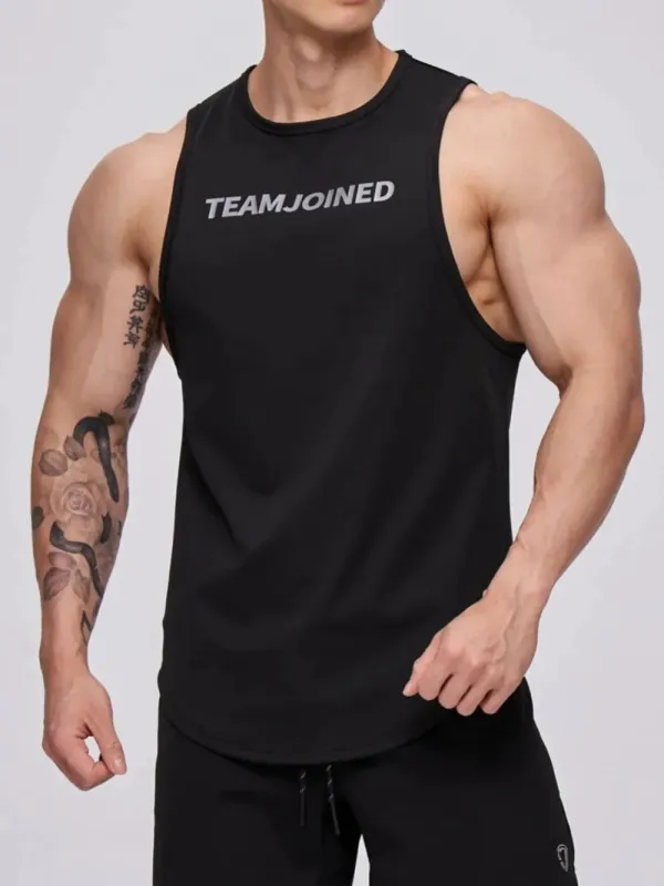 Men's Plus Size Letter Round Neck Active Tank sold by Gigi Laurent